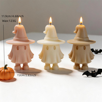 Moule en silicone pour bougie, figurine de sorcière fantôme mignonne, thème Halloween, pour maison hantée, résine, plâtre, savon