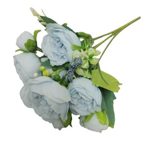 Décoration de fête : <span class=keywords><strong>Fleurs</strong></span> <span class=keywords><strong>artificielles</strong></span> Rose Pivoine à 5 têtes pour la décoration intérieure, bouquet de mariage, décoration de table et de chemin, cadeau de décoration de mariage - Product Image 1