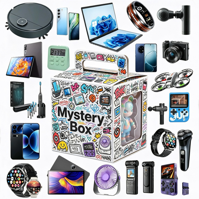 2-Pieces Mystery Box Electronics Bundle With Smart Watch Smartphone Earphone Tablet Smart Ring Random High Quality Gadgets