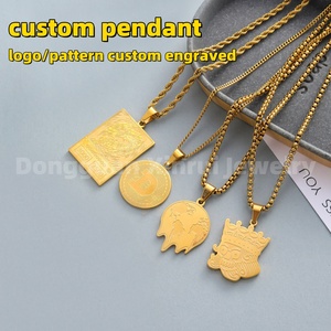 Collar con Colgante de Acero Inoxidable Chapado en Oro de 18k con Mapa de Mano de Animal Personalizado para Niños, Grabado Personalizado, Moda Moderna - Product Image 3
