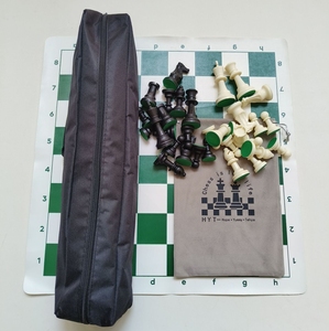 Juego de Ajedrez Portátil, Plegable, Resistente y Ecológico, Marca TZYM, Verde, para Interiores, con Tablero de Cuero Sintético de 34cm/43cm/51cm y Bolsa de Almacenamiento - Product Image 6