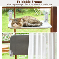 Perchoir de fenêtre pliable sans fil pour chat, hamac pour chat pour fenêtre et mur avec 4 ventouses, cadre en métal robuste