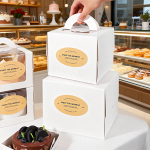 Boîte à gâteau d'anniversaire personnalisée de 4 pouces 16x16x12cm emballage en carton pour boulangeries artisanales cafés et service de traiteur - Product Image 2
