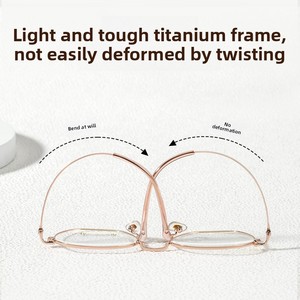 Gafas Danyang 2026 para Mujer, Estilo Vintage Poligonal, Montura Completa Retro de Titanio Puro, Ligeras, con Puntas Doradas, para Miopía - Product Image 4