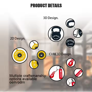 Thiết kế đầy màu sắc hiệu chỉnh trọng lượng tấm Chrome quà tặng phòng tập thể dục tập thể dục vợt sang trọng sáu đạn đạo Excel trọng lượng tấm Keychain - Product Image 6