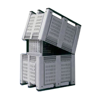 Bac à palettes en plastique ventilé de grande taille de qualité supérieure, conforme aux normes européennes, 1200*1000*760 mm, empilable et emboîtable avec couvercles, prix inférieur