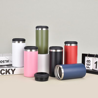 Bouteille isotherme 4-en-1 personnalisable par sublimation de 16 oz avec ouvre-bouteille, en acier inoxydable, isolation sous vide, 2 couvercles, couleur et logo personnalisés, garde les boissons fraîches