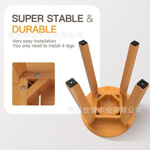 Tabouret de salle de bain en bois Shih-Chiang, marron, taille standard, tabouret de douche sur pied pour personnes âgées - Product Image 4
