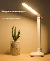 Lámpara de mesa LED nocturna, 3 modos de Color, ajustable, giratoria, Flexible, 180, carga por USB, para escritorio, oficina, batería moderna, 1 año