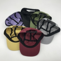 Casquette de camping 5 panneaux en nylon non structurée avec logo tissé personnalisé, ajustable, unisexe, pour hommes et femmes, pour sports de plein air, style Dad Hat