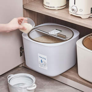 Caja de Almacenamiento de Arroz Haiung de 10L, Rectangular, con Tapa Sellada, a Prueba de Insectos, de Grado Alimenticio - Product Image 1