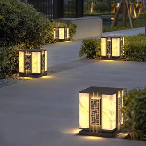 Lampes solaires pour piliers, style chinois moderne, étanches, pour portail extérieur, cour, jardin, clôture, pelouse - Product Image 3