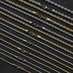 Cadena de Cuerda Trenzada de Acero Inoxidable 316L para Collar, Joyería para Hombre y Mujer, Accesorios para Colgantes, Versátil, 2/3/4/5/6MM de Ancho - Product Image 3