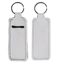 Porte-clés porte-baume à lèvres blancs vierges pour sublimation personnalisée DIY, forme mince