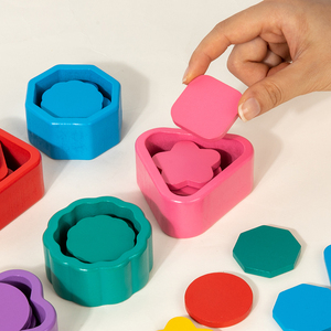Jeu <span class=keywords><strong>Montessori</strong></span> en bois : tri des formes et pêche, jouet éducatif 2-en-1 pour tout-petits, jeu d'association couleurs et formes - Product Image 5