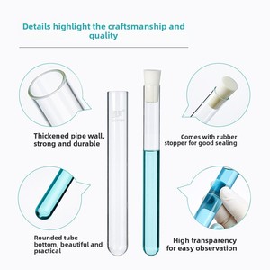 Verre borosilicate plat Xiangbo <span class=keywords><strong>à</strong></span> fond épaissi, résistant <span class=keywords><strong>à</strong></span> la chaleur, pour <span class=keywords><strong>tubes</strong></span> <span class=keywords><strong>à</strong></span> <span class=keywords><strong>essai</strong></span> de laboratoire chimique - Product Image 2