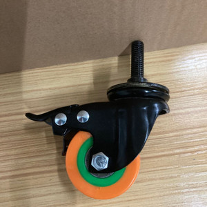 Schwenkbar verzinkt 2 Zoll 100 kg schwere Tragfähigkeit Doppel kugellager Langlebig Orange PU <span class=keywords><strong>Wheel</strong></span> Caster - Product Image 2