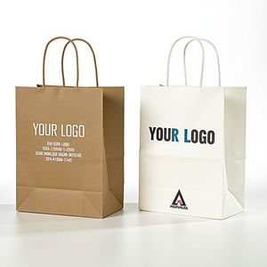 Sacs en papier blanc écologique de luxe avec logo imprimé personnalisé vente en gros de haute qualité avec options recyclables - Product Image 2
