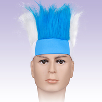 Vente en gros de bandeau poilu amusant perruque de cheveux fous et flous accessoires de déguisement d'esprit d'équipe scolaire t pour les fêtes de fans de sport Halloween