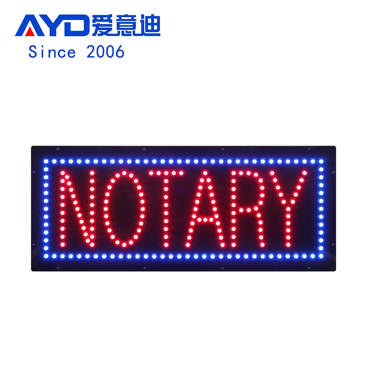 11*27 Inch Super Heldere Notaris Openbare Winkel Borden, Led Binnenborden Reclame Verlichting Geanimeerde Display Voor Advocaat