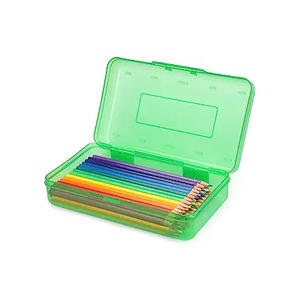 Boîte à crayons transparente personnalisée pour enfants d'école, crayons en plastique, étui à stylos - Product Image 1