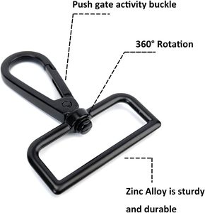 Pcs D Ring Swivel Lobster Claw Clasps Push Gate Snap <b>Hooks</b> Trigger <b>Clips</b> For Purse Keychain Strap Making - Product Image 4