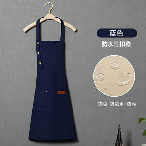 Delantal de lona ajustable impermeable de tres botones, talla única, unisex, para tiendas de mariscos, postres, frutas y pasteles - Product Image 3