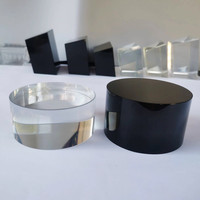 Vente en gros trophée en verre cristal noir base trapézoïdale accessoires cristal blanc sablé lettrage médaille base décoration de la maison