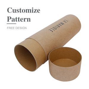 Custom Printed Brown Corrugated Kraft Packaging Printing Boxes Tube Gift Paper Packing Lid&Bottom Box