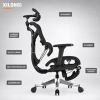 Chaise de bureau ergonomique de luxe personnalisable à dossier haut entièrement en mesh, pivotante, pour cadres