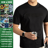 Camiseta de Hombre de Algodón Mercerizado de 240g, Fresca y Transpirable, de Color Sólido, con Relieve 3D, Premium, Informal, para Verano