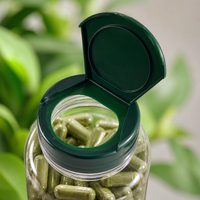 Bouteille en plastique PET de 120 cc avec bouchon à clapet, bouteille pour vitamines, boîte à pilules, boîte à capsules, boîte à compléments alimentaires, bouteille en PET