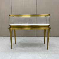 Comptoir présentoir de bijoux en or de luxe Éclairage LED Design d'intérieur Salle d'exposition de vente Vitrine pour centre commercial Vitrines de bijoux