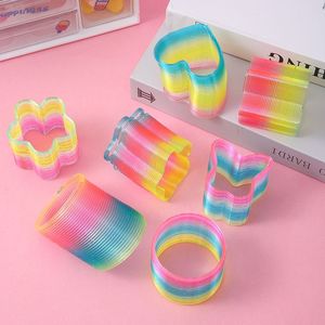 Rainbow <b>Rings</b> Plastic Jewelry Making Toys 12 Pieces For Children 4-6 Years Old Cartoon Theme - Product Image 2