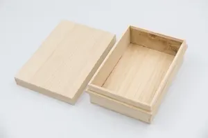 Caja de embalaje de madera de bambú para artesanías, caja cuadrada de pino/Balsa sin terminar con logotipo personalizado, con tapas para paquete de regalo, venta al por mayor