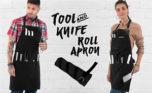 Heavy Duty Da Cốt Thép Chef Thịt Nướng Butcher Bartender Thợ Mộc Công Cụ Tạp Dề Dao Vải Cuộn Tùy Chỉnh Tạp Dề Nhà Bếp - Product Image 2