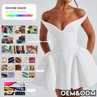 Robe Mini-Jupe Sexy d'Été Décontractée de Luxe pour Femmes avec Col Halter et Décolleté en V Profond et Dos Nu – Vente en Gros Fabricant Personnalisé