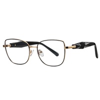 Gafas de Bloqueo de Luz Azul para Mujer, Modelo 82328 Shining Diamonds Frame, Montura Roja Degradada, Metal Premium, Lentes Transparentes TR