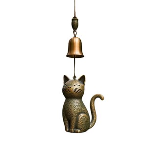 Carillon à vent en forme de chat, ornement suspendu pour la décoration extérieure du jardin - Product Image 5