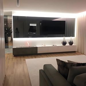 <span class=keywords><strong>Cheminée</strong></span> électrique automatique avec télécommande, design moderne, insert en acier, WiFi, SEFIRE RCFB4500, fabricant professionnel - Product Image 2