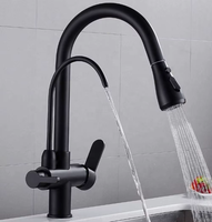 Robinet de cuisine IProSan en alliage de zinc trois-en-un, eau chaude et froide