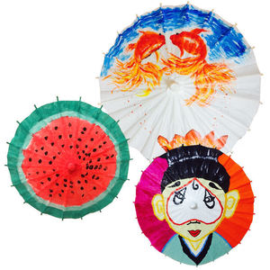 TX111 petit <span class=keywords><strong>dessin</strong></span> à la main <span class=keywords><strong>Parasol</strong></span> blanc bricolage peint chinois blanc papier parapluies personnalisé papier huilé parapluie - Product Image 5