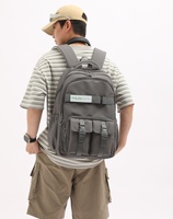 Mochilas Impermeables Masculinas, Mochila de Viaje Juvenil con Bolsillos Delanteros con Solapa, Mochila Escolar Multicompartimentos para Viajes Diarios