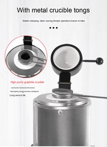 Four à induction industriel portable de 3 kg pour la fusion de l'or, de l'argent et du cuivre, avec creuset en graphite pour l'alchimie expérimentale et la fusion de l'or - Product Image 2