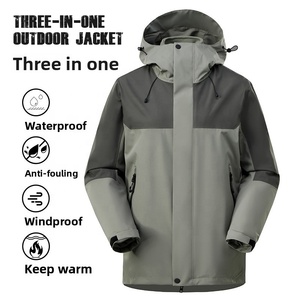 <span class=keywords><strong>Veste</strong></span> d'extérieur 3-en-1 avec doublure <span class=keywords><strong>polaire</strong></span> amovible, imperméable, coupe-vent, coutures entièrement collées, unisexe, pour la montagne, avec capuche - Product Image 4