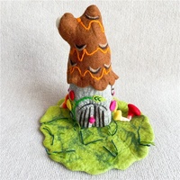 Waldorf mainan rumah peri celup tangan anak-anak rumah peri flanel woodland glade mainan rumah coklat dengan tikar untuk bermain imajinatif