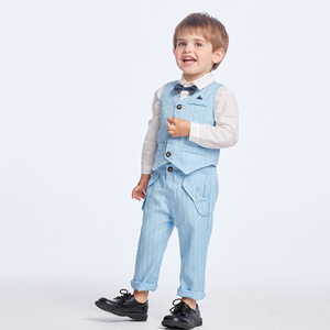 Ensembles 4 pièces pour bébés garçons, tenues printemps-automne pour tout-petits, ensembles de vêtements pour enfants avec nœud papillon - Product Image 2