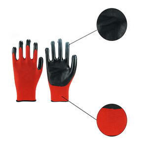 Guantes de trabajo lisos de alta resistencia, Guantes Recubiertos de nitrilo, rojo y negro, agarre firme, recubiertos de nitrilo - Product Image 4