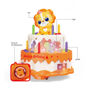 Juguete para niños en forma de León lindo pastel de juguete para niños con sonido y luz rueda giratoria juguete automático - Product Image 2
