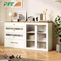 Aparador de Cocina Moderno de Metal con Estantes Ajustables, Mueble de Acero para Despensa, Multifuncional y Ecológico para Comedor
